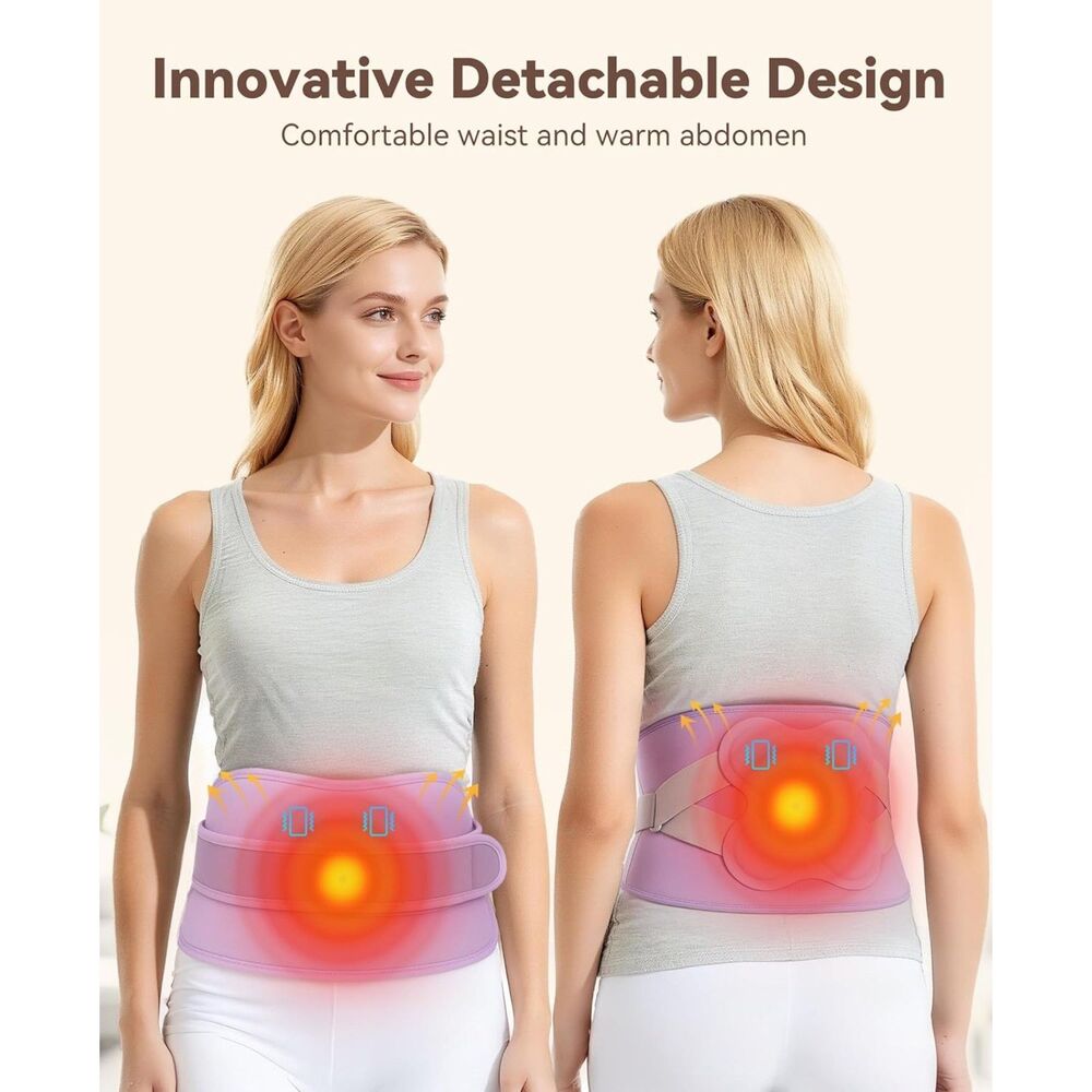 Purple Heating Pad Lower Back Abdomen Massager New